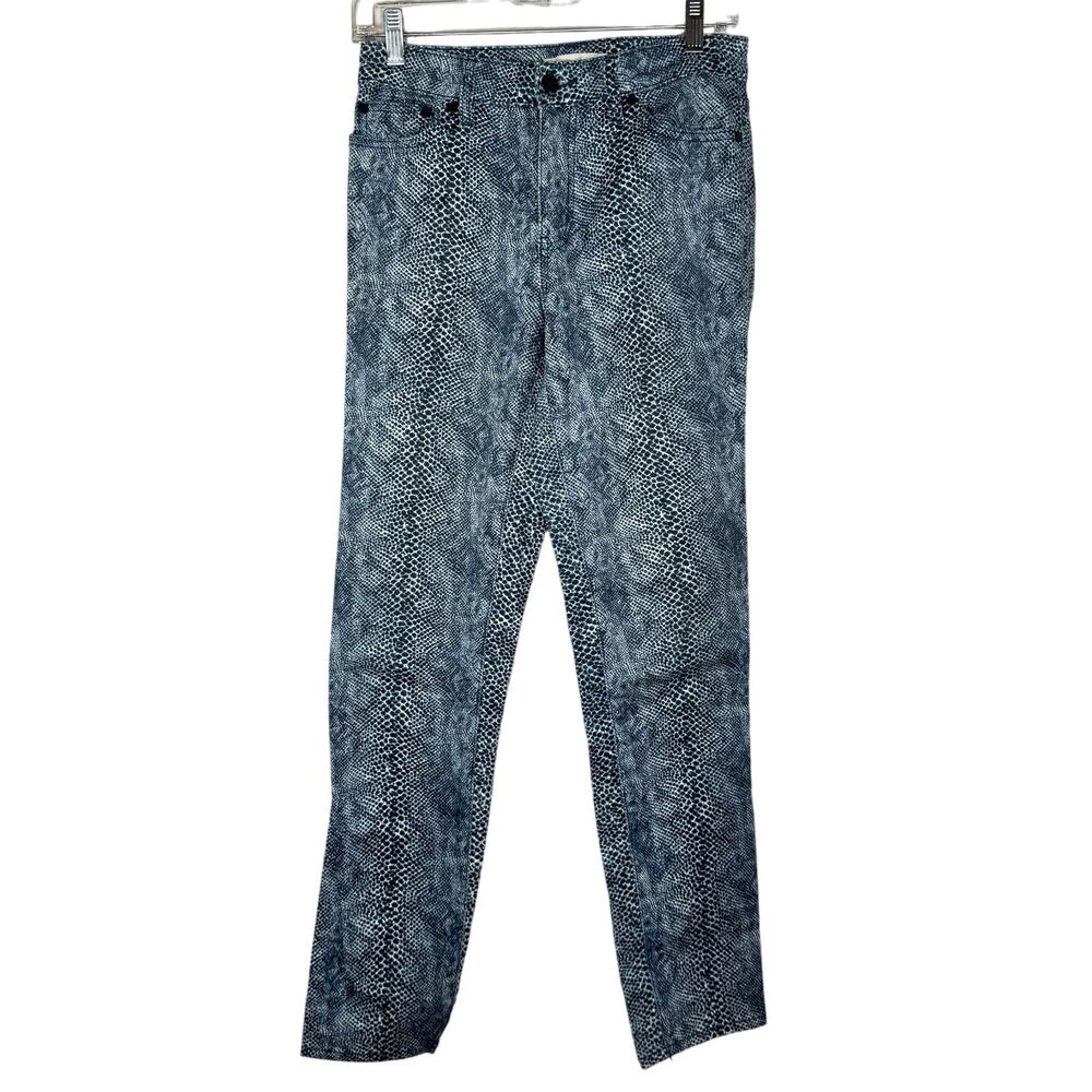 Tory Burch Snake Print Mid Rise Skinny Jeans 26